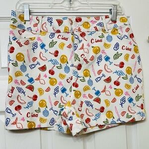Bagatelle Collection New York Colorful Italian Patterned Women's Shorts Size 10